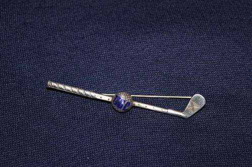 Vintage sterling silver golf club tie pin